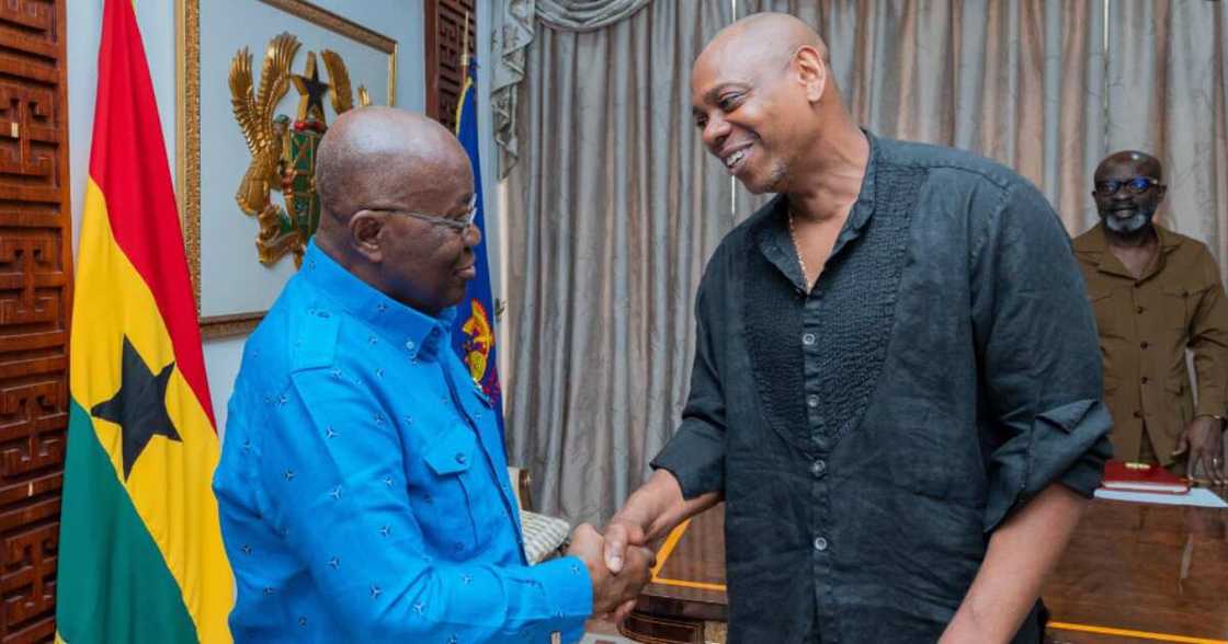 US comedian Dave Chappelle meets Akufo-Addo. US comedian Dave Chappelle meets Akufo-Addo.