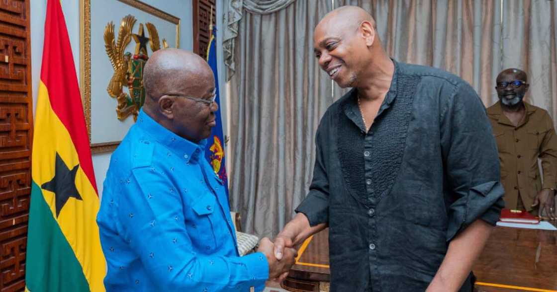 US comedian Dave Chappelle meets Akufo-Addo.