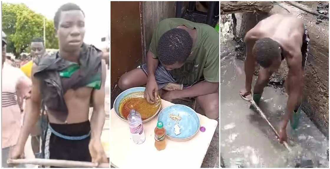 Nigerian Boy Cleaning Gutter in Ghana After Stealing Nigerian Boy Cleaning Gutter in Ghana After Stealing