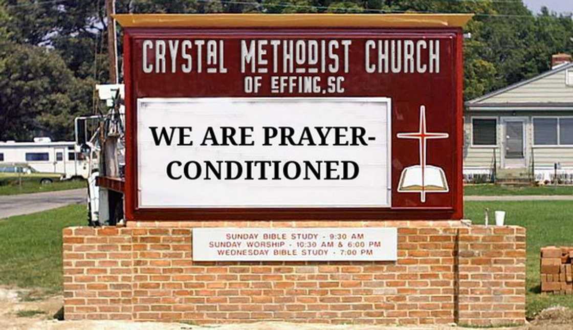 A funny church sign for Crystal Methodist Church