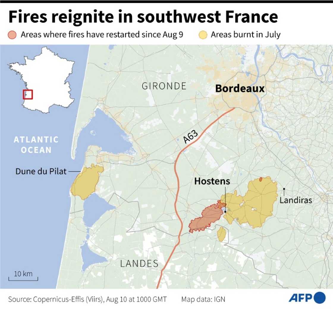 Fires reignite in southwest France Fires reignite in southwest France
