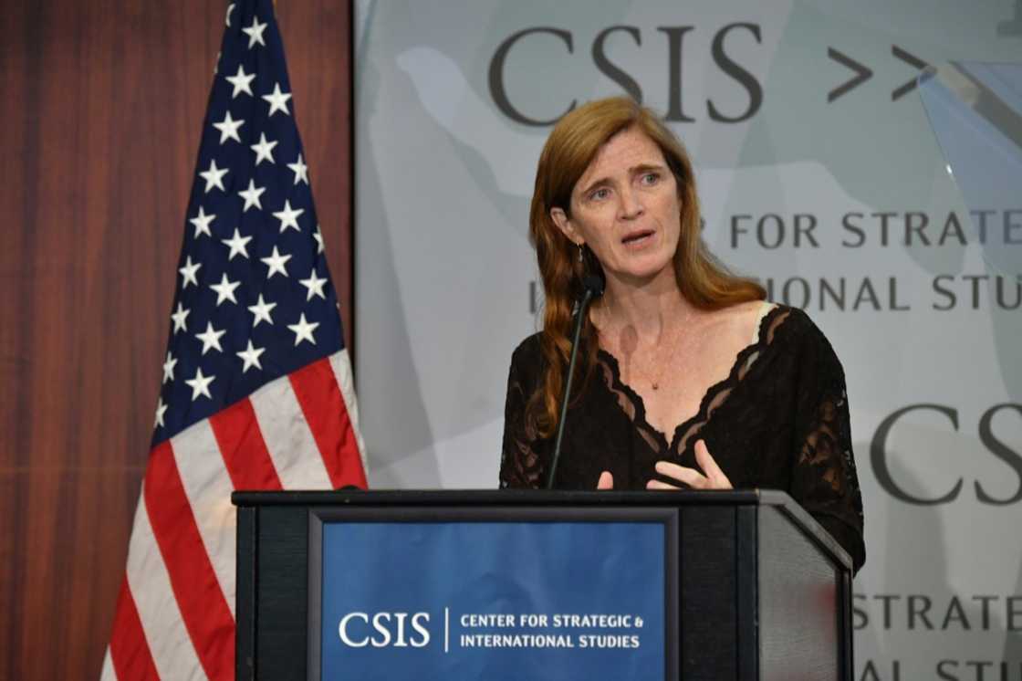 Samantha Power, administrator of the US Agency for International Development (USAID), speaks at the Center for Strategic and International Studies about food insecurity Samantha Power, administrator of the US Agency for International Development (USAID), speaks at the Center for Strategic and International Studies about food insecurity