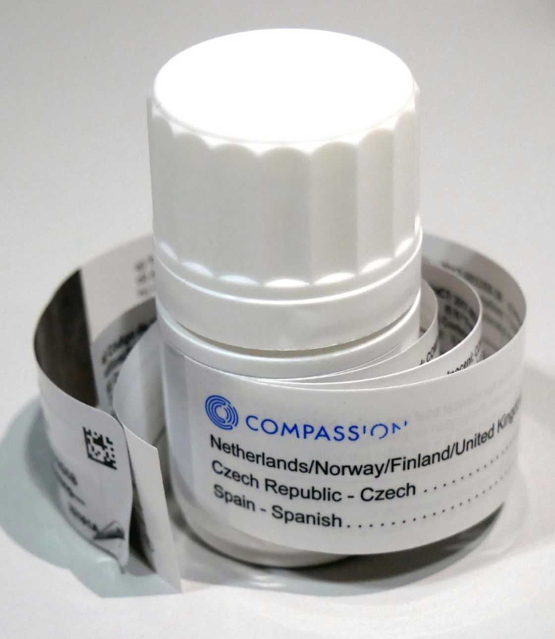 Pills containing psilocybin used in a study conducted by a British startup company, COMPASS Pathways