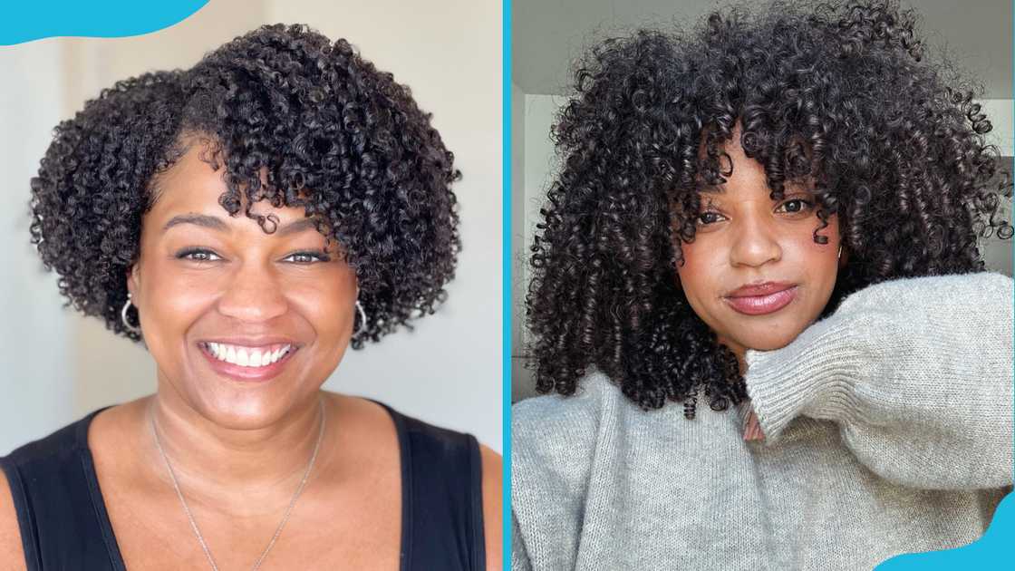 Coily hair with a side part Coily hair with a side part