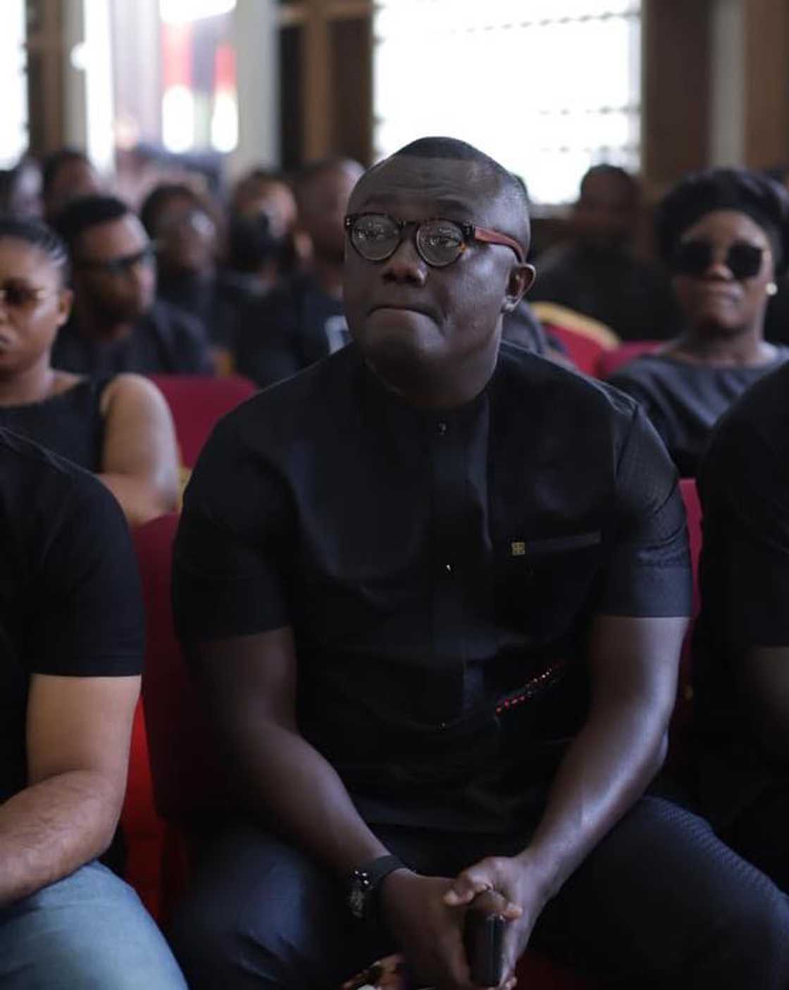 Bola Ray at the pre-burial church service for the late Shonda Naa Ayorkor.