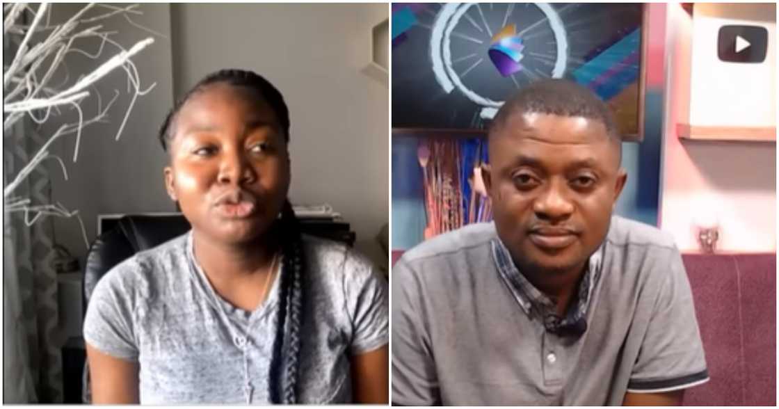 Photo of Betty Owusu and the interviewer Photo of Betty Owusu and the interviewer