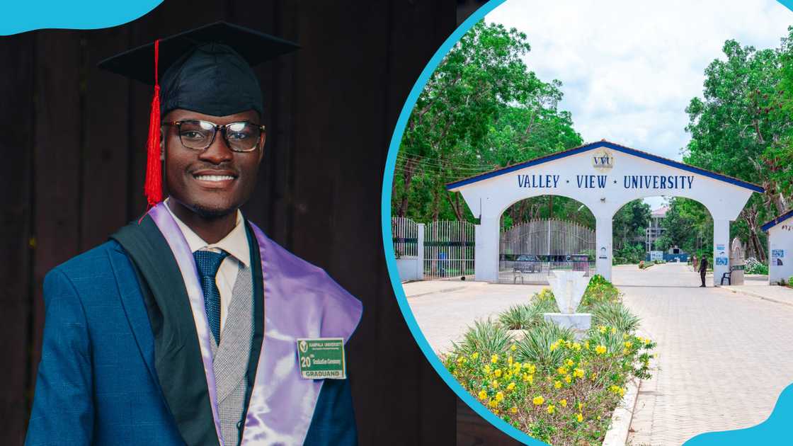 Valley View University entrance and graduate Valley View University entrance and graduate