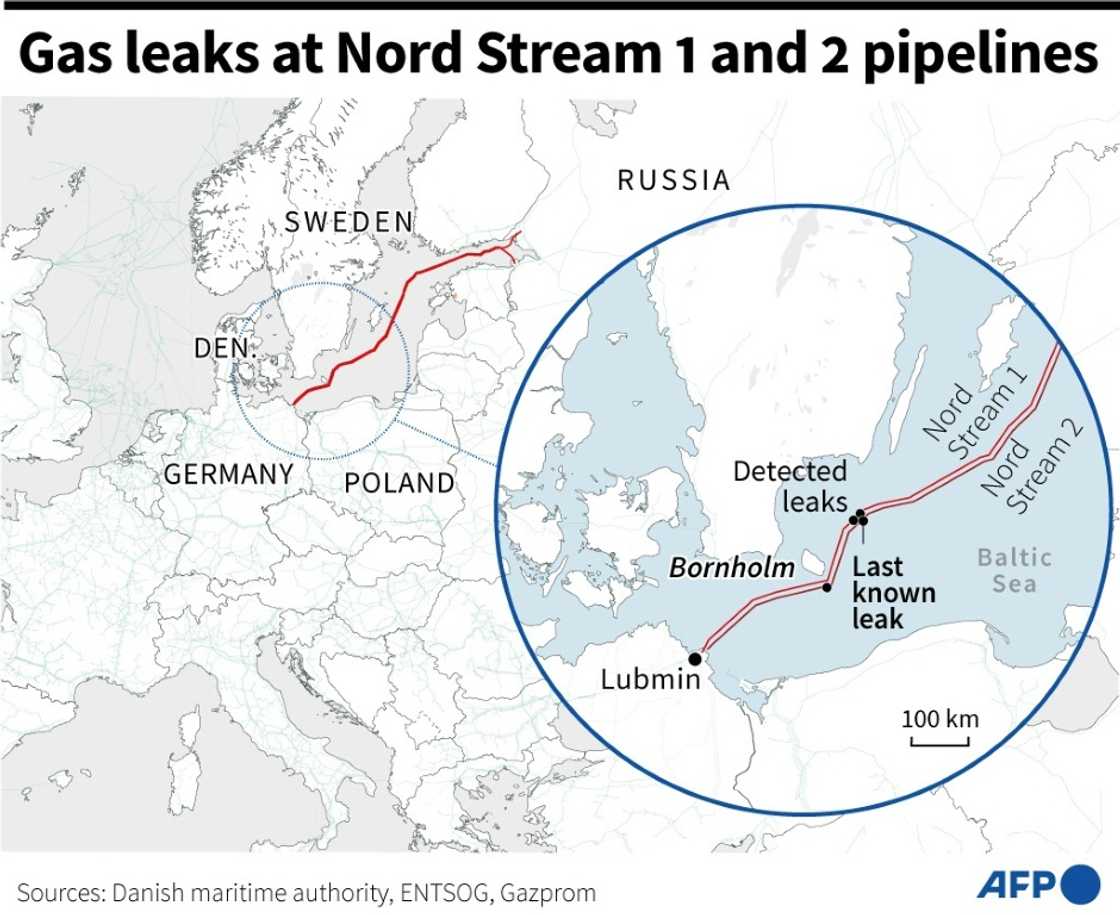 Gas leaks at Nord Stream 1 and 2 pipelines Gas leaks at Nord Stream 1 and 2 pipelines