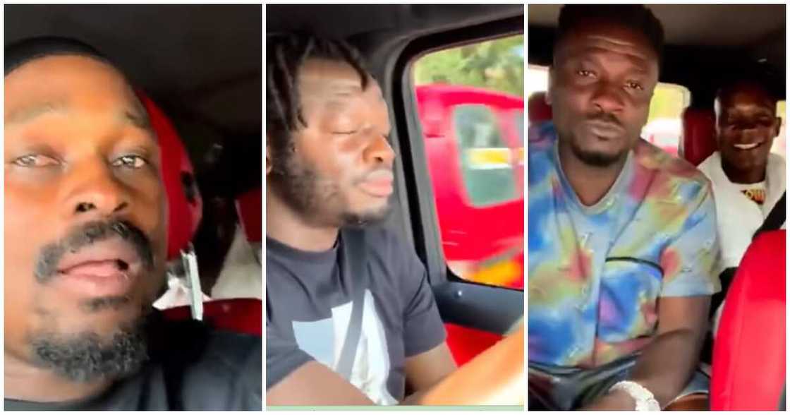 Photo of Asamoah Gyan and Muntari in a luxurious car