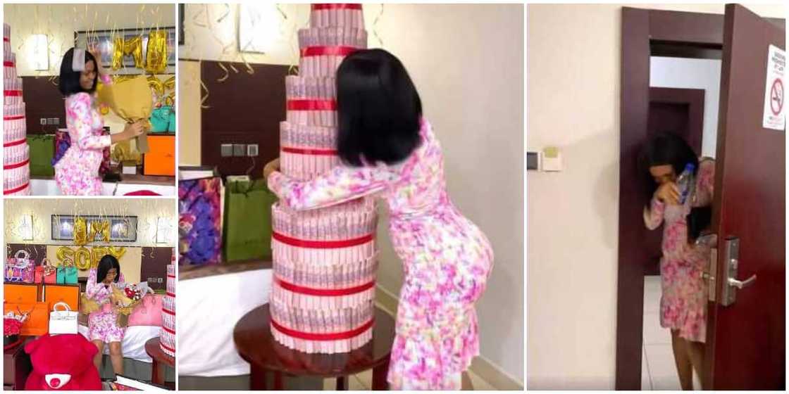 Man apologizes to girlfriend with huge wads of dollars and luxury bags, video goes viral Man apologizes to girlfriend with huge wads of dollars and luxury bags, video goes viral