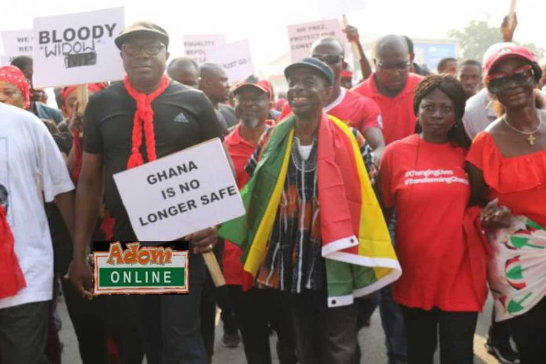 A group of people on demonstration