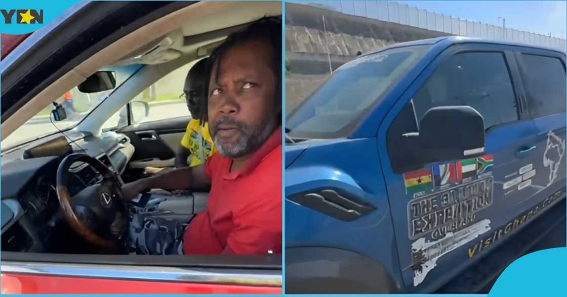 A photo of a member of Wanderlust Ghana conversing with a friend during the road trip. A photo of a member of Wanderlust Ghana conversing with a friend during the road trip.