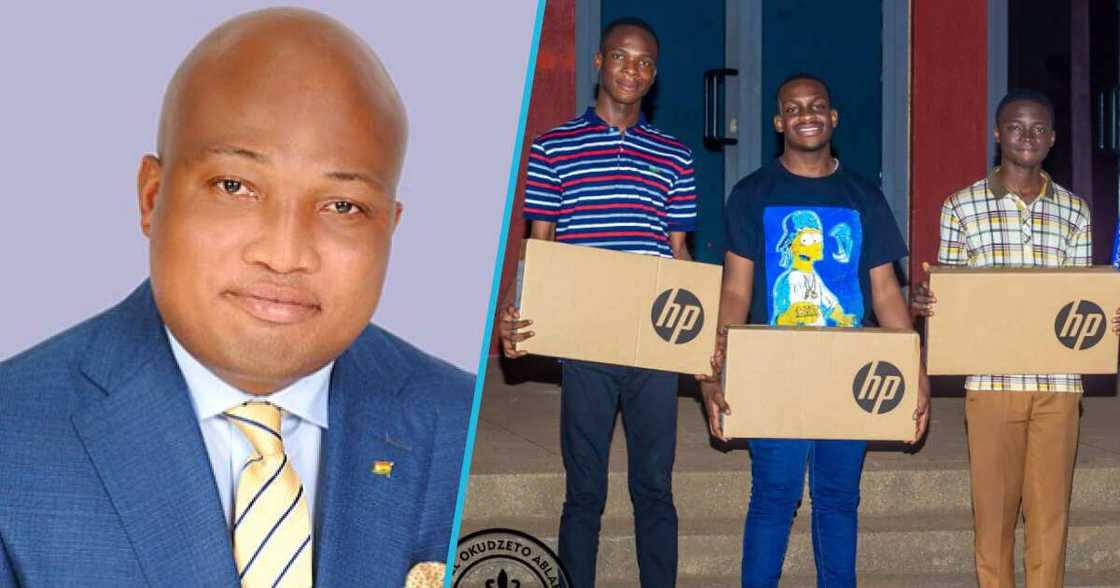 Photos of Ablakwa and the PRESEC boys.