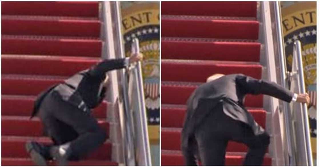 Serious apprehension in America as video shows President Biden falling on aeroplane stairs Serious apprehension in America as video shows President Biden falling on aeroplane stairs