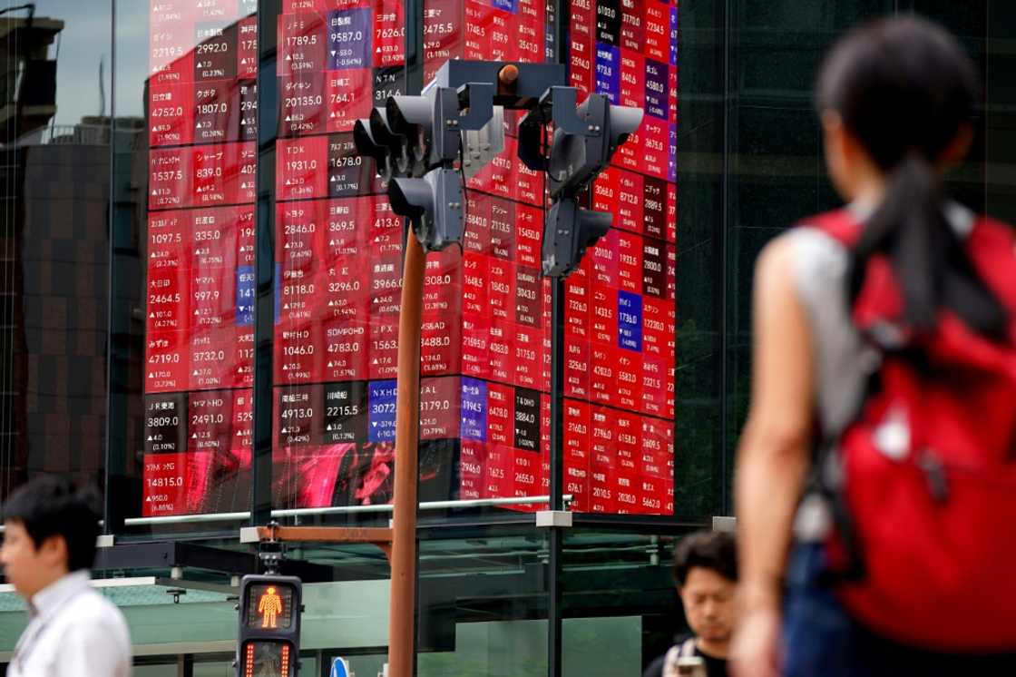 Tokyo stocks were among those headed downward after US tech giants lost significant market share