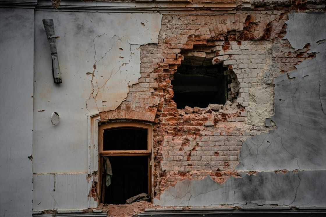 The Sviatohirsk Cave Orthodox monastery has partially been damaged in the Donetsk region of Ukraine The Sviatohirsk Cave Orthodox monastery has partially been damaged in the Donetsk region of Ukraine