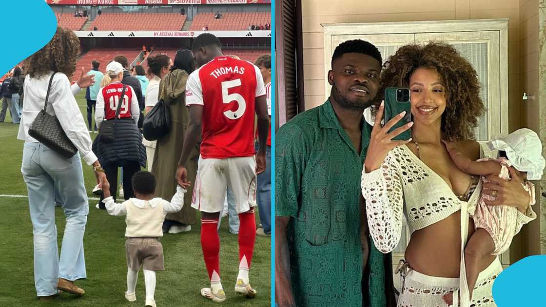 Thomas Partey, fiancée, Janine Mackson, Arsenal, family, daughter. Thomas Partey, fiancée, Janine Mackson, Arsenal, family, daughter.