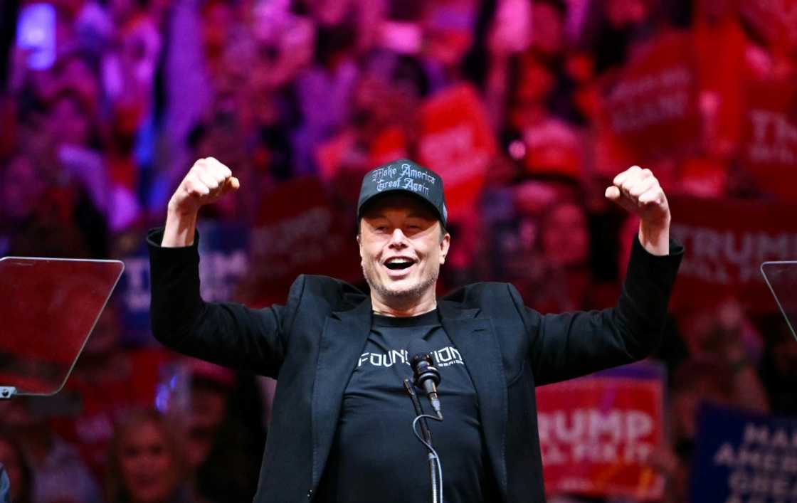 Elon Musk at a rally for Donald Trump at Madison Square Garden in New York