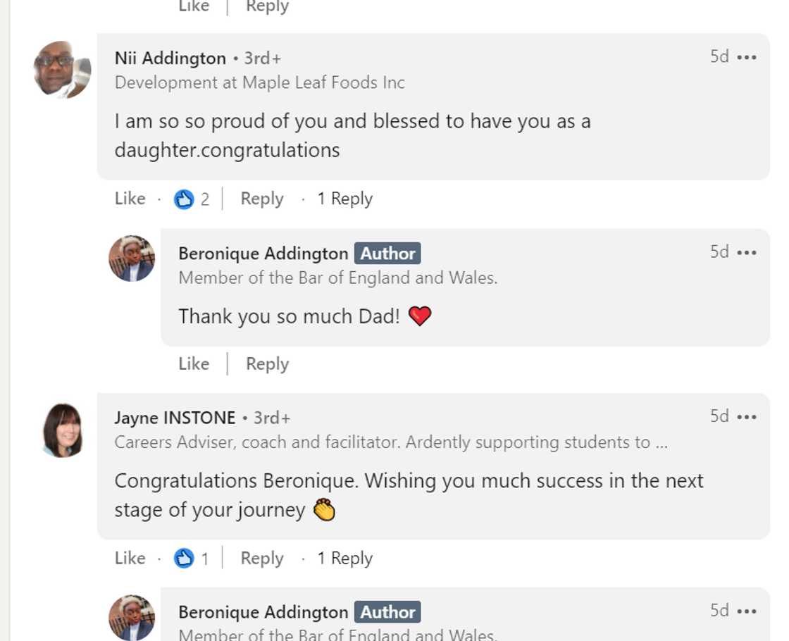 Ghanaian student called to the Bar of England and Wales after earning her Master's; makes her dad proud Ghanaian student called to the Bar of England and Wales after earning her Master's; makes her dad proud