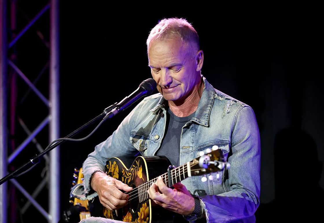 Sting performs on stage during the Cherrytree Music Company's 20th Anniversary Concert Sting performs on stage during the Cherrytree Music Company's 20th Anniversary Concert
