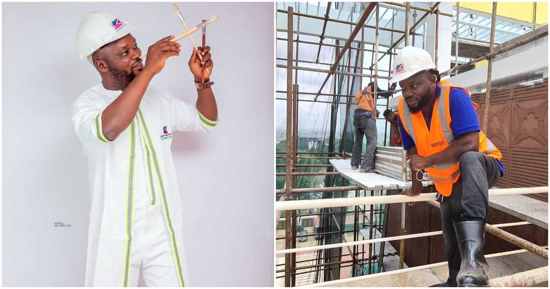 Photo of Bright Kojo Hodzor, the Celebrity Painter Photo of Bright Kojo Hodzor, the Celebrity Painter