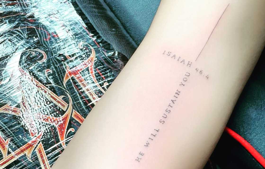 Isaiah 46:4 Bible verse tattoo Isaiah 46:4 Bible verse tattoo