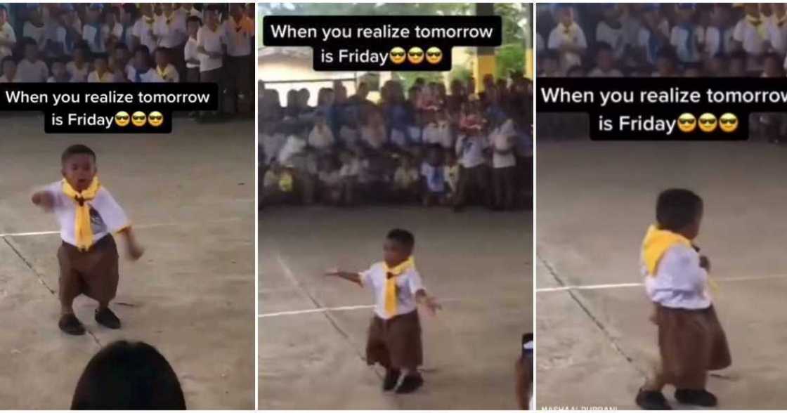 Video shows little boy in big shorts dancing hard like a girl in front of people, leaves many screaming Video shows little boy in big shorts dancing hard like a girl in front of people, leaves many screaming