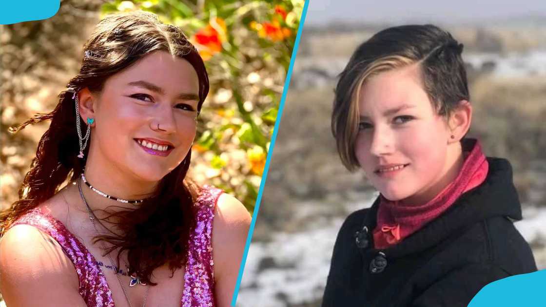 Rain Brown with long hair and a short haircut Rain Brown with long hair and a short haircut