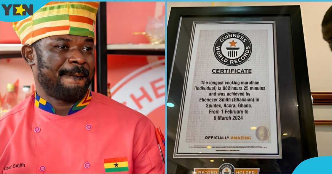 Photo of Chef Smith and his fake GWR certificate Photo of Chef Smith and his fake GWR certificate