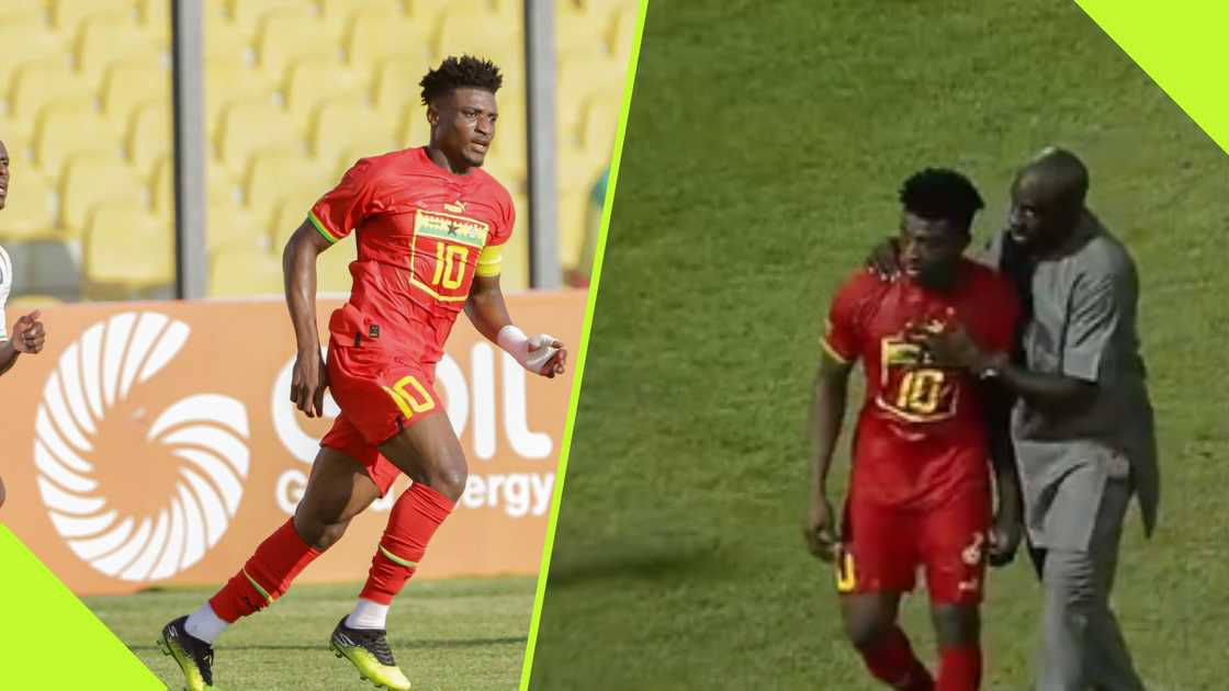 Otto Addo consoles Mohammed Kudus after Ghana defeat. Otto Addo consoles Mohammed Kudus after Ghana defeat.