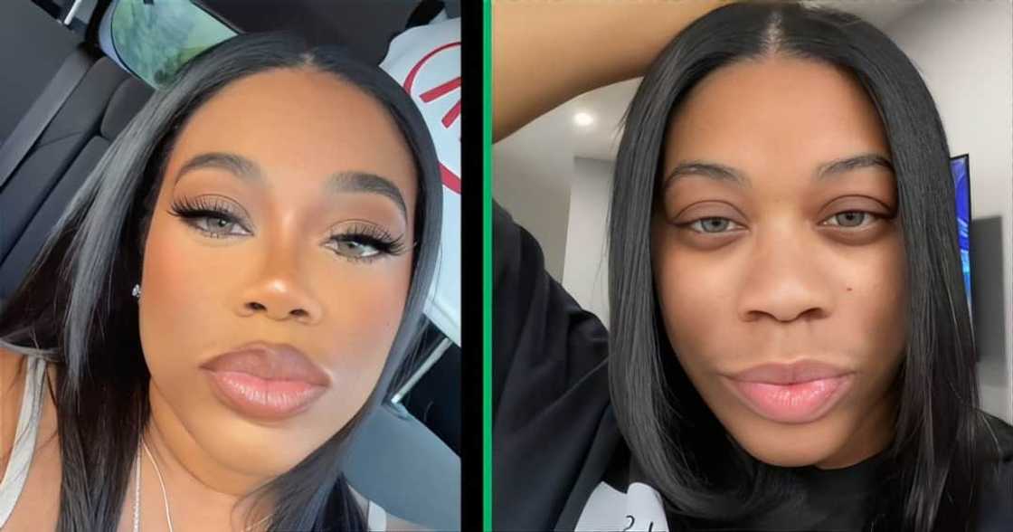 A TikTok video of a woman showcasing her house. A TikTok video of a woman showcasing her house.