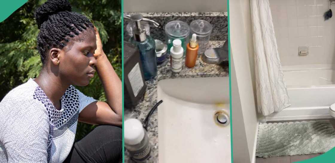 Lady laments over the state her husband left their bathroom for two months