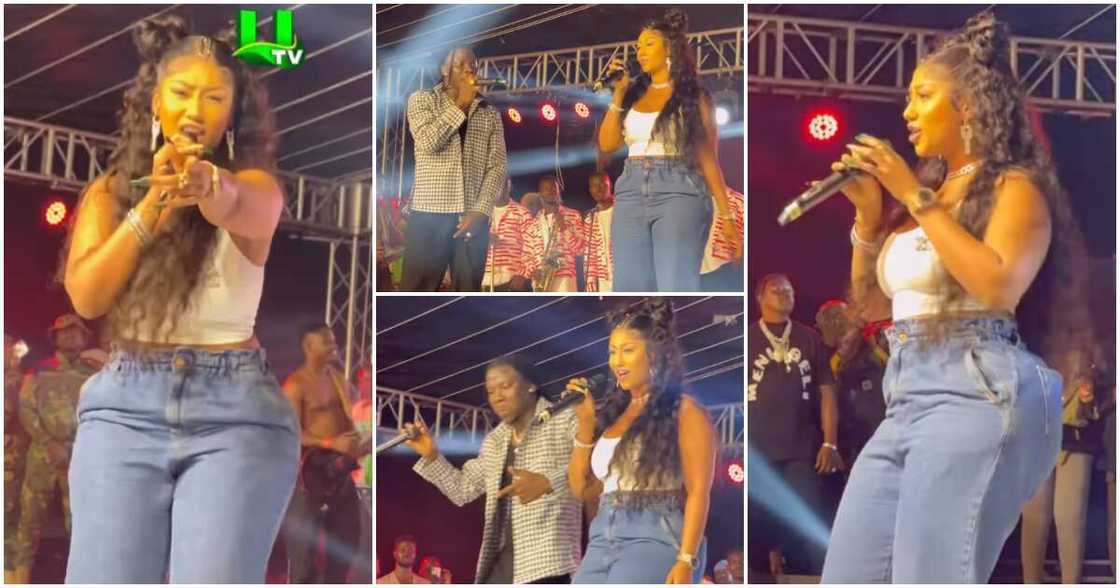 Hajia4reall performs at Ashaiman To Da World concert. Hajia4reall performs at Ashaiman To Da World concert.