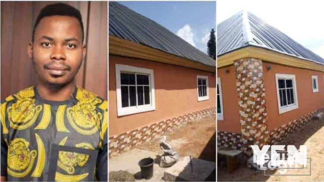 He built the woman a fine house. He built the woman a fine house.