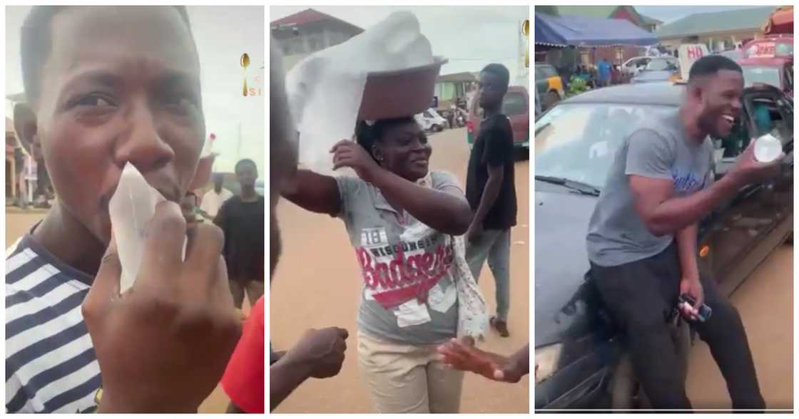 Ghanaians taking pure water Ghanaians taking pure water