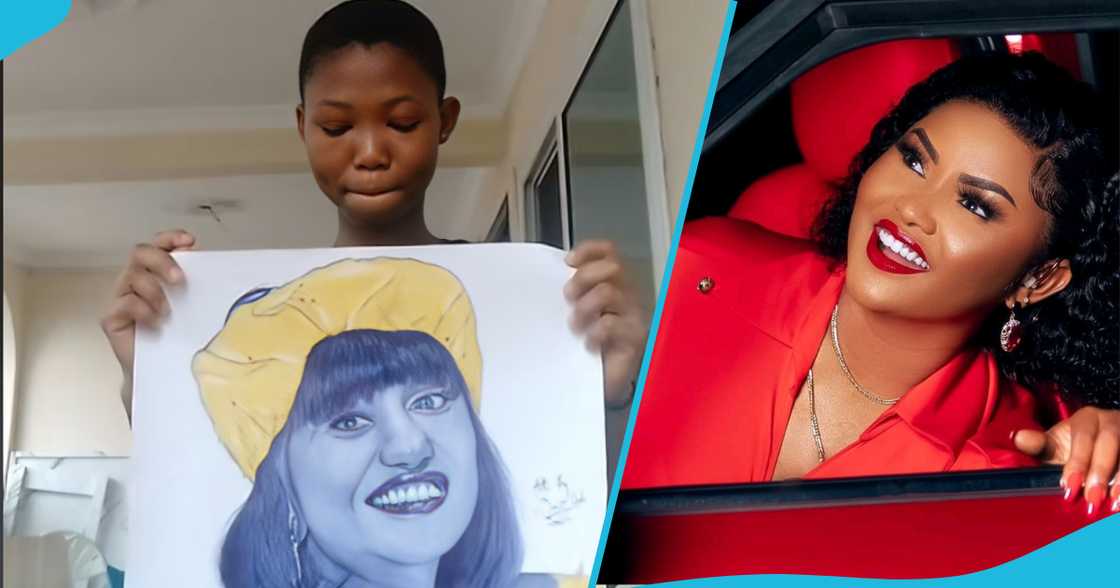 McBrown, Nana Ama McBrown, Nana Ama McBrown portrait, Nana Ama McBrown fan portrait, McBrown fan portrait, Fan draws McBrown, Nana Ama McBrown Mavis Dede