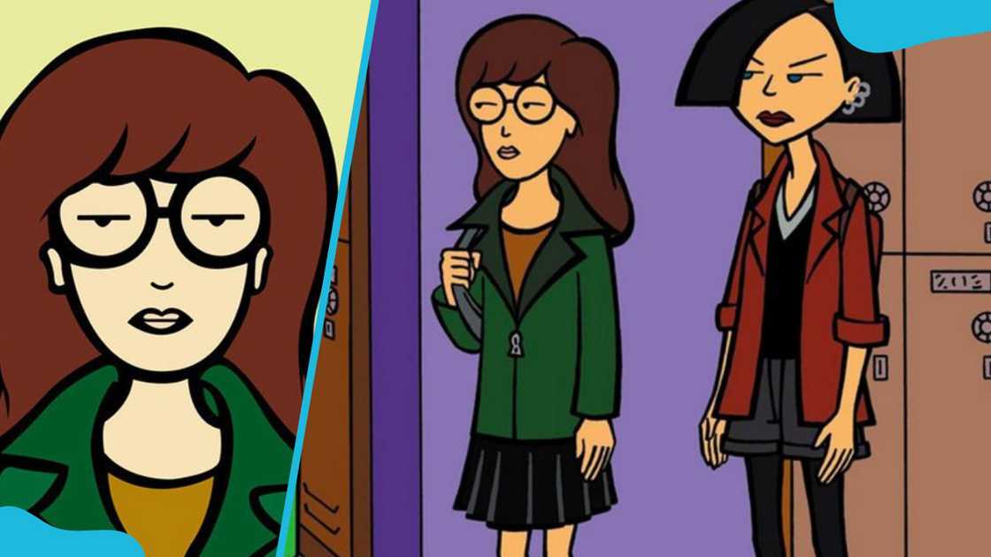 Daria Morgendorffer from the MTV adult animated series Daria. Daria Morgendorffer from the MTV adult animated series Daria.