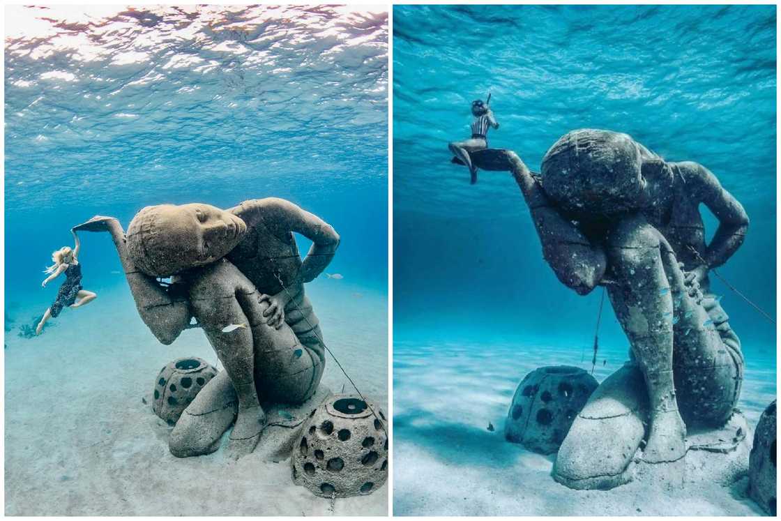 underwater statues