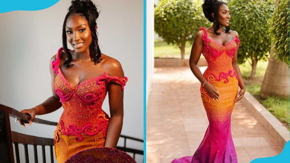 Kenbre corseted beaded gown with embroidered details Kenbre corseted beaded gown with embroidered details