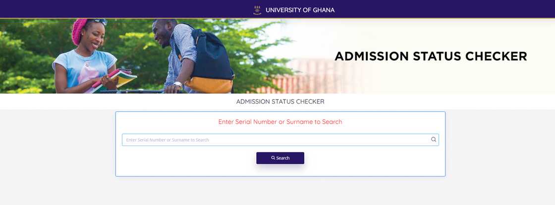 University of Ghana admission status checker