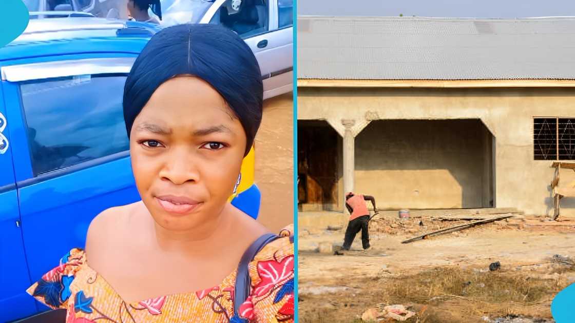 Ghanaian woman, UAE, house hellp, progress of work, building project, Ghana