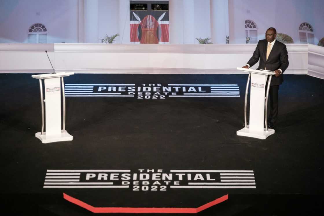 William Ruto found himself alone at a presidential debate boycotted by his rival Raila Odinga William Ruto found himself alone at a presidential debate boycotted by his rival Raila Odinga