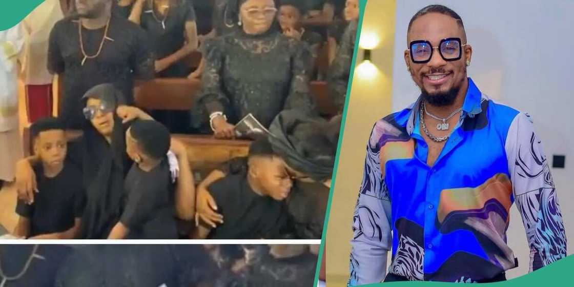 Video of Junior Pope's wife breaking down in tears during his burial goes viral. Video of Junior Pope's wife breaking down in tears during his burial goes viral.