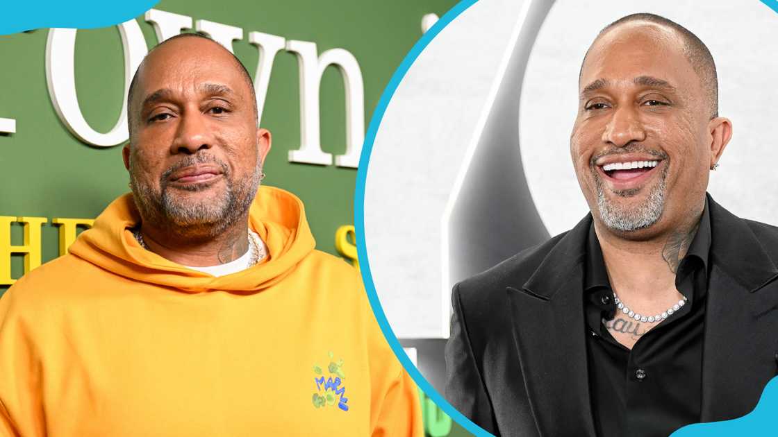 Kenya Barris at the series finale party (L). Barris is at the premiere of "You People" (R) Kenya Barris at the series finale party (L). Barris is at the premiere of "You People" (R)