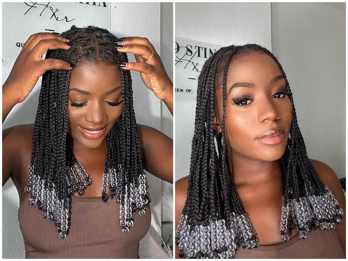 knotless braids with beads