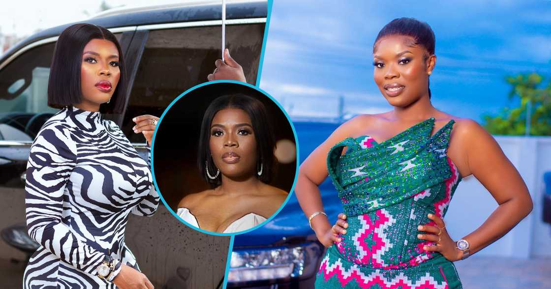 Delay got many people talking about the cleavage-baring corset Kente gown she wore to celebrate Ghana's Independence Day Delay got many people talking about the cleavage-baring corset Kente gown she wore to celebrate Ghana's Independence Day