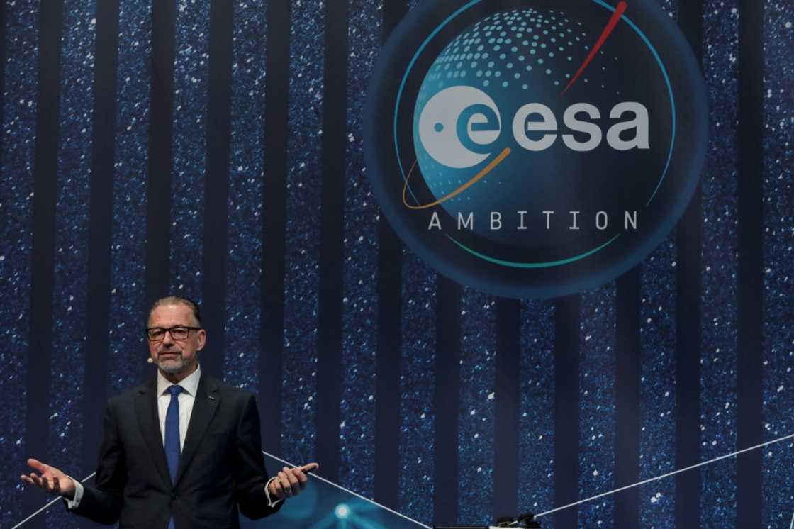 Josef Aschbacher, director general of the European Space Agency, speaks in Paris, November 23, 2022