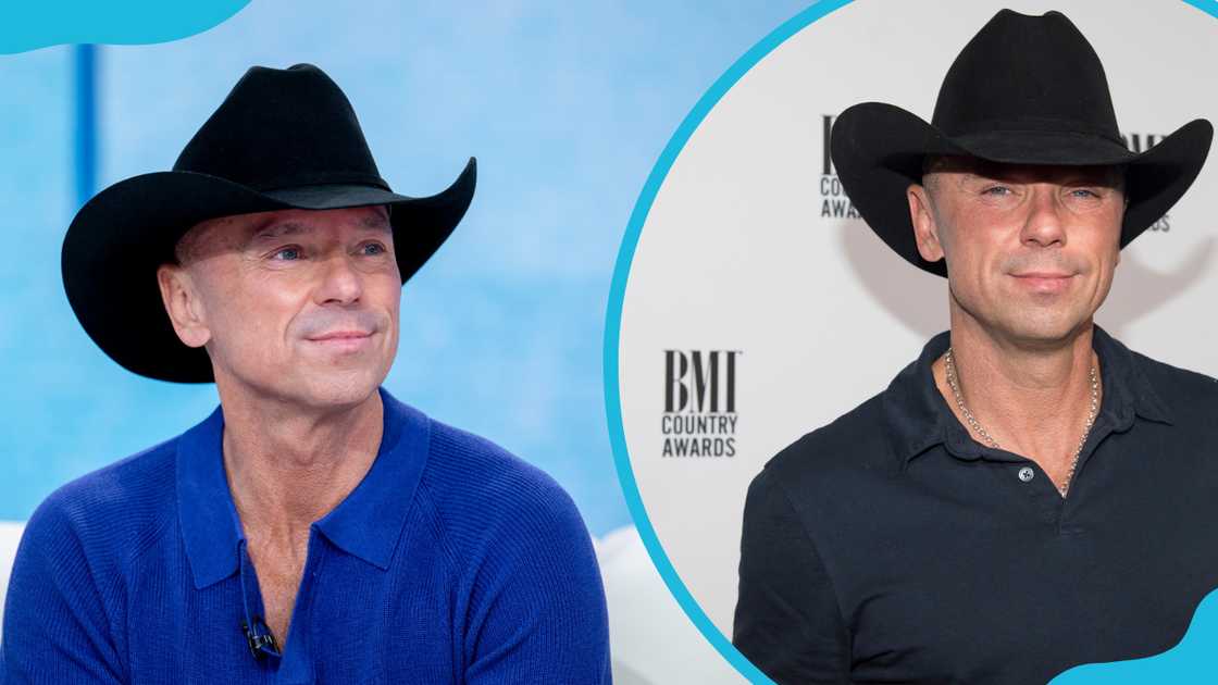 Kenny Chesney poses for a photo (L). Kenny attends the 64th Annual BMI Country awards (R) Kenny Chesney poses for a photo (L). Kenny attends the 64th Annual BMI Country awards (R)