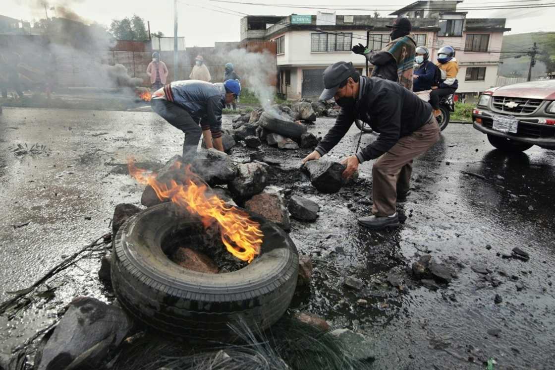 Roads across Ecuador have been blockaded by the protesters Roads across Ecuador have been blockaded by the protesters