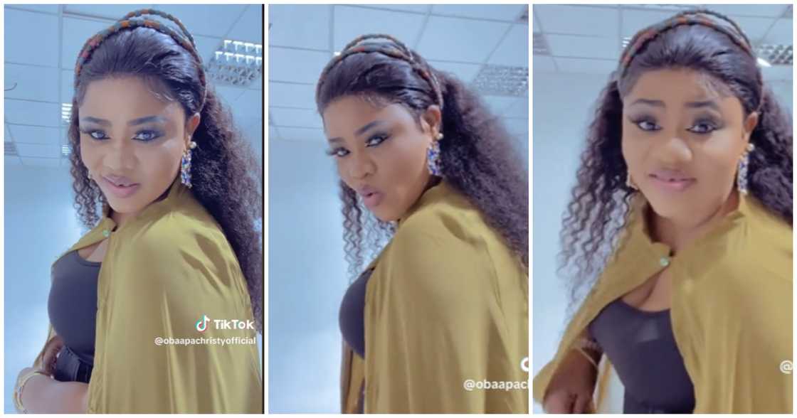 Obaapa Christy in a funny TikTok video Obaapa Christy in a funny TikTok video